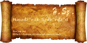 Huszárik Szórád névjegykártya